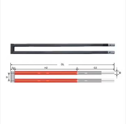 Tipo U Resistenza alle alte temperature Sic Bar Sic Elemento di riscaldamento elettrico